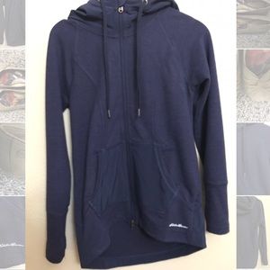 Eddie Bauer Summit Full-Zip Hoodie Navy Blue Sz XS
